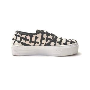 Marimekko Platform Canvas Sneaker
Sz 39 US 8.5 Black Off White Cross Pattern